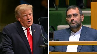Trump threatens to ‘annihilate’ Iran in UN speech as officials from both countries meet on sidelines